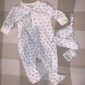 Kissy kissy Newborn white & blue elephant